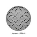 Gray silicone heat-resistant round placemat with 160mm diameter and hollow geometric pattern - 16cm / Gray