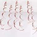 Set of 5 rose gold spiral PVC swirl decorations for festive party and ceiling hanging - Set of 6 / Rose Gold