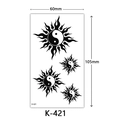 Waterproof sun and yin yang tattoo sticker model K-421, dimensions 60x105mm - K-421 Yin Yang Sun