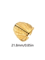 Adjustable 18k gold plated stainless steel seashell ring with textured matte finish - Vintage Scallop