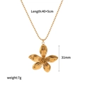 Detailed view of golden flower pendant necklace with dimensions and weight specifications - 3D Flower Necklace 31mm (TN60215)