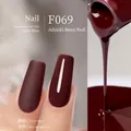 F069 Dark Red Bean plant-based gel nail polish in matte and glossy finishes - F069 Red Bean