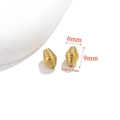 Golden stainless steel olive-shaped bead with horizontal texture, size 6x9mm - Style A-Striped Olive / Gold