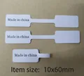 Three white dumbbell-shaped jewelry tags on kraft paper, size 10x60mm for price labeling - 011 White Square (10x60mm) / 100 Pcs/Pack
