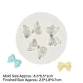 White silicone mold for bow-knot shapes featuring three cavities for DIY fondant and chocolate - 2# Bow / Gray