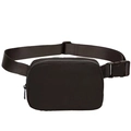 Waterproof nylon sports waist bag in dark brown with adjustable strap and durable buckle - Coffee