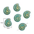 Green baroque nautilus shell beads with gold trim for handmade jewelry, size 18x15mm - #18 Snail Shell Bead 15pcs/pack