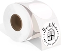 Roll of white circular thermal stickers featuring black gift box and Thank You message - 2*2 Inch-750pcs (Roll)-Thank You / White