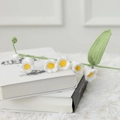 Handmade white crochet lily of the valley flower bouquet on vintage books - Single Stem 2 Buds 5 Flowers / White