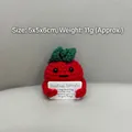 Handmade crochet red tomato plush toy with positive card and cute knitted details - Tomato-P