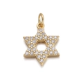Golden hexagram star pendant with sparkling pavé crystals for DIY jewelry - Hexagram Zirconia-Gold