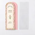 Floral single rose packaging card set with pink borders and translucent design for DIY bouquets - Floral Single Bag: Style A / 10 Sets/Pack