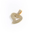 Ciondolo a cuore dorato con cristalli scintillanti per collana cubana di lusso chic - Ciondolo singolo dorato (senza catena)