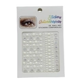 3D self-adhesive white pearls and clear rhinestones stickers on a professional paper card - Sun Flower Pearl / White/Clear