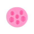 Pink 6-cavity round silicone mold with textured surface for candy and DIY crafts - 1# Pink A93 (6 Holes)