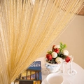 Elegante tenda a fili dorati con nappe per divisorio domestico e decorazioni nuziali - 100*200cm / Beige