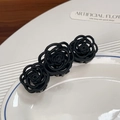 Mattschwarze hohle Rosen-Haarklammer mit elegantem, minimalistischem Harzdesign - 11cm / Schwarz