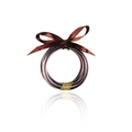 Bracciali rigidi in resina marrone scuro con inserti dorati e fiocco di seta - Set di bracciali rigidi multistrato marrone scuro (Stile natalizio 3)
