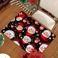 Christmas diatomite drying mat with Santa Claus pattern on a festive wooden table setting - Christmas Draining Mat-8