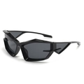 Occhiali da sole Y2K futuristici con montatura nera geometrica e lenti grigio scuro - Montatura Nera Lenti Grigie