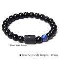 Scorpio zodiac bracelet with 8mm black beads and blue stone accent for men and women - Scorpio