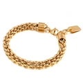 Men's punk style woven wheat chain bracelet in gold finish with a lobster clasp - Style C / Gold