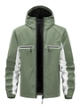 Giacca outdoor da uomo con cappuccio in verde oliva e bianco con tasche multiple - XS / Verde Frutta