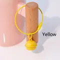 DIY yellow candy-colored bell keychain with coated steel wire loop and secure screw clasp - Yellow