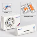 Mini car air conditioner model set with orange scented tablets and logo stickers - White [Cologne Scent] With Stickers