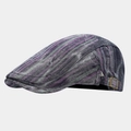 Detail shot of vintage striped ivy cap showing textured purple fabric and metal buckle - Adjustable / Dark Gray