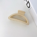 Minimalist beige matte resin hair claw clip in a semi-circle cutout design for women - Semi-Circle Style / 9cm / Off-white