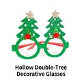 Christmas tree glasses with green glitter and gold stars for festive party decorations - Green Hollow Double Tree Decorative Glasses