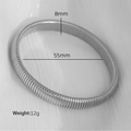 8mm silver gaspipe flexible snake bone bangle bracelet in stainless steel finish - 8mm Wide (55mm Diameter) / Steel
