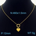 Collana con ciondolo a cuore in oro e acciaio inossidabile con misure su modello - Collana d'Oro (KN235929-GC)