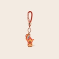 Capybara keychain with red hand strap and traditional Chinese hat lucky charm detail - Fortune God PVC Keychain