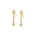 Elegant gold titanium steel star and bead tassel earrings for a minimalist look - Gold (Pair)