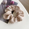 Elegant champagne satin oversized scrunchie with smooth pleated texture for women - 3# Light Coffee
