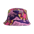 Chapeau bob réversible à imprimé vagues pour protection solaire et style d'été - Vague Japonaise/Grande Vague