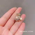 Mini gold-plated planet hair claw with pink opal stone and crystal stars, 2.2x2cm size - 1# Cute Planet Claw Clip 3cm