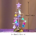 Mini 19cm gold spiral Christmas tree lamp with colorful crystal pendants and LED light - Small / Gold Multicolor Zircon