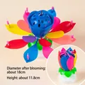 Rotating musical lotus birthday candle with multicolored petals for cake decoration - Rotating Musical Lotus Candle / 1 Pc/Box / Colorful