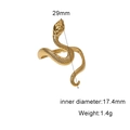 Detail shot of golden snake ring with scales showing 29mm height and 17.4mm inner diameter - Gold