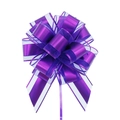 Detail of a purple and white matte spherical gift bow with metallic finish and textures - Purple
