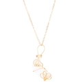 Gouden halve maan ketting met matte witte steen en gedetailleerd draadgewikkeld design - Bloem A-1327