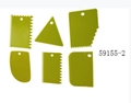 Set di 6 raschietti per dolci in plastica verde lime con bordi seghettati per decorazione - Verde (59155-2)