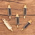 Golden alloy syringe charms with black enamel finish for DIY medical jewelry making - Small Syringe / Gold/Black