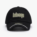 Casquette baseball noire en coton avec broderie 3D inversée special et effet usé - Style Distressed (24A111) / Noir