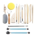 14-piece wooden and metal pottery clay sculpting tool set for DIY ceramic molding - 16-Piece Pottery Carving Tool Set