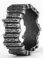 Industrial style Viking textured ring with oxidized black and grey finish for men and women - 15204 Retro Color) / Size 7