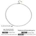 Silver stainless steel 6.14mm chain necklace, waterproof and hypoallergenic jewelry - XL31521S-Necklace